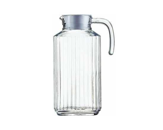 Trudeau Linea 1.8L Glass Pitcher with White Lid