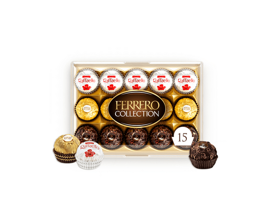 FERRERO COLLECTION Fine Assorted Chocolates and Coconut Confections Gift Box - 15-count