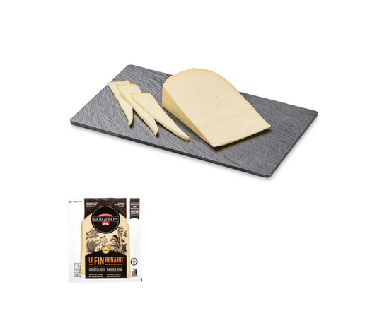 Fromage à pâte ferme Fin Renard Duo de Fromagerie Bergeron affiné en surface à 28 % M.G.