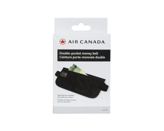 Air Canada Double Pocket Money Belt Zipper