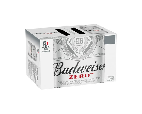 Budweiser Zero bière sans alcool 6x355ml Cannettes - 355 ml