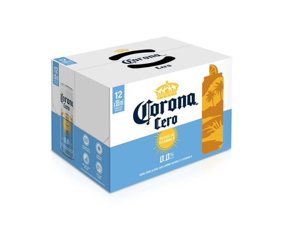 Corona Cero Source de bière sans alcool de vitamine D, canettes de 355 ml, 12 pièces - 355 mL