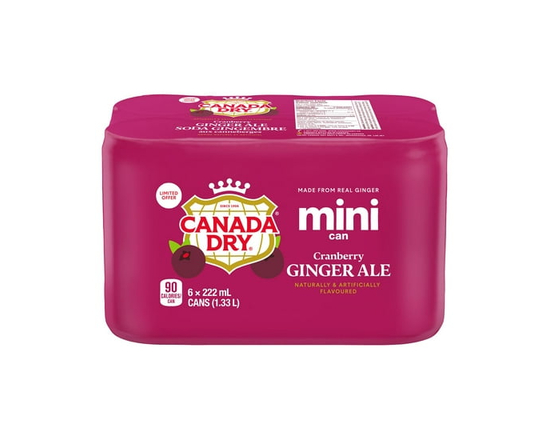 Canada Dry Cranberry Ginger Ale 222 mL Mini-Can 6 Pack - 222 mL