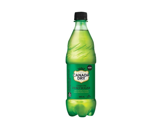 Canada Dry Zero Sugar Ginger Ale Bottle, 500 mL - 500 mL