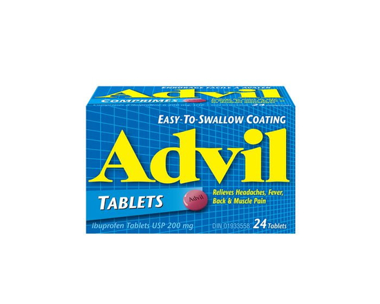 Advil Regular Strength Tablets for Headaches and Pain Relief, 200 mg Ibuprofen, 24 Count