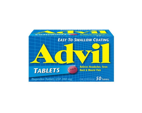 Advil Regular Strength Tablets for Headaches and Pain Relief, 200 mg Ibuprofen, 50 Count