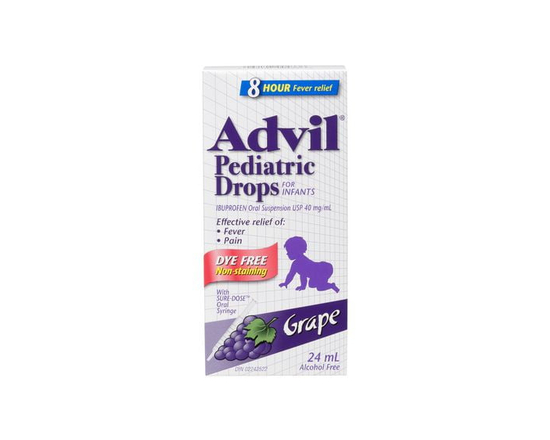 Advil Pediatric Drops Dye Free Grape 24 ml