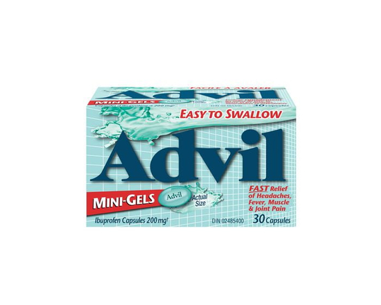 Advil Mini-Gels (30 Count), 200 mg ibuprofen, Temporary Pain Reliever / Fever Reducer