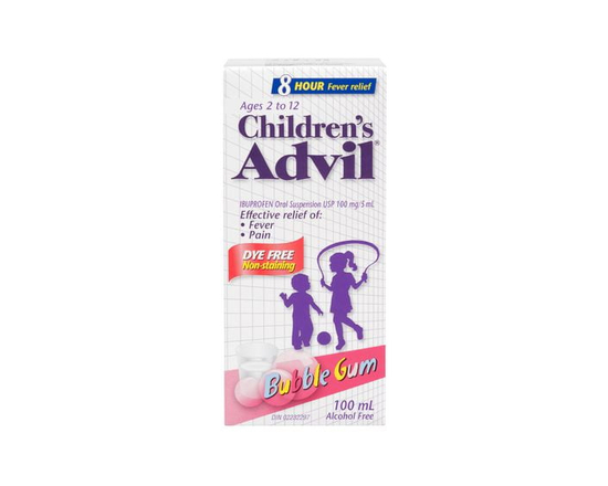 Children's Advil Suspension Dye-Free Bubble Gum 100ML