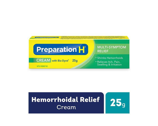 Crème avec Bio-Dyne pour soulagement de la douleur de Préparation H