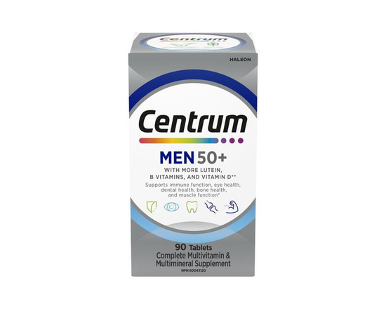 Centrum Men 50+ Multivitamin and Multimineral Supplement Tablets, 90 Count
