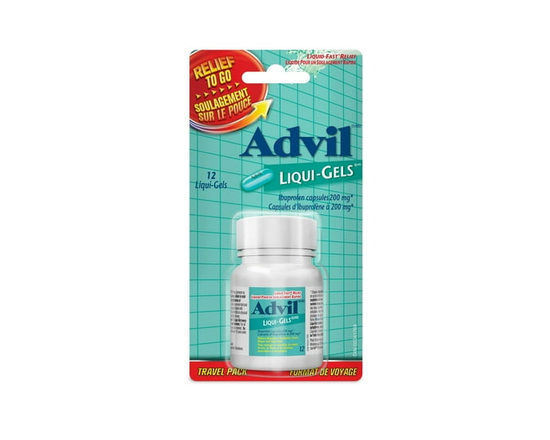 Advil Capsules Liquides d'Ibuprofène à Force Régulière pour les Maux de Tête et le Soulagement de la Douleur, 200 mg, 12 Unités - 8 fl oz