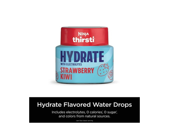 Ninja Thirsti HYDRATE Strawberry Kiwi Flavoured Water Drops with electrolytes and contain 0 calories*, 0 sugar* (*per 12oz classic serving), WCFSTK6C 