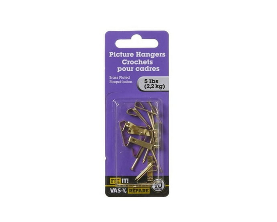 5Lb Brass Plated Picture Hanger 10 Pieces - 5 lbs