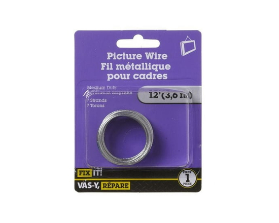 #12 Seven Strand Picture Wire 12 Feet - 12'