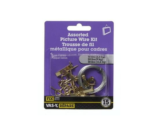 Assorted Picture Wire Kit 15 Pieces