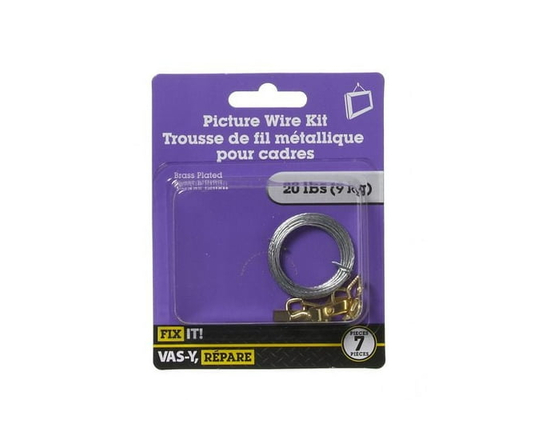 Brass Plated Picture Wire Kit 7 Pieces