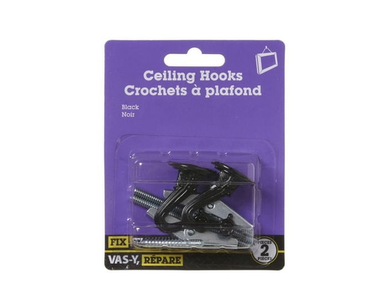 Black Ceiling Hook 2 Pieces
