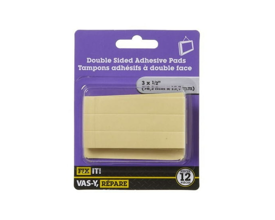 3" x 1/2" Double Sided Adhesive Pads 12 Pieces - 3" x 1/2"