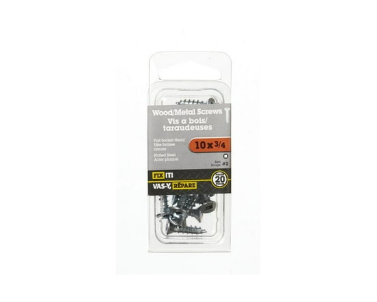 10x3/4" Flat Head Wood Screw 20 Pieces - 10x3/4"