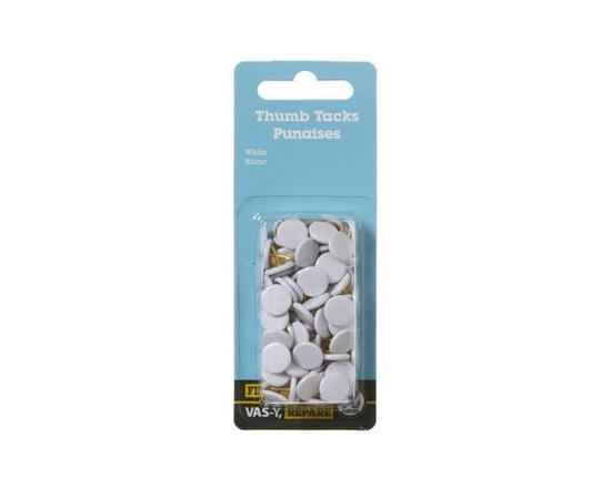 White Thumb Tacks 90 Pieces