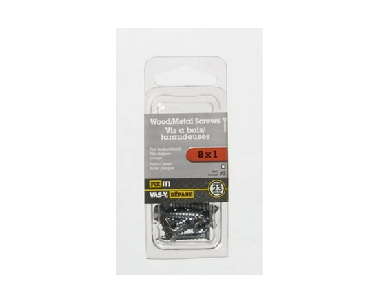 8x1" Flt Head Socket Steel Wood Screw Plated 23 Pieces - 8" x 1"
