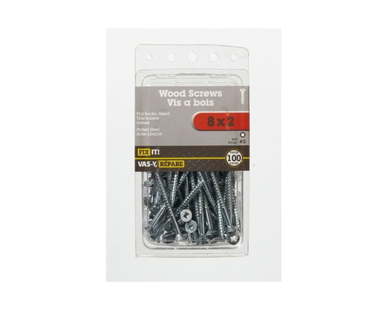 8x2" Flat Head Wood Screw 100 Pieces - 8" x 2"