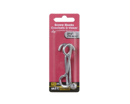 2-3/4" Screw Hook 3 Pieces - 2-3/4"