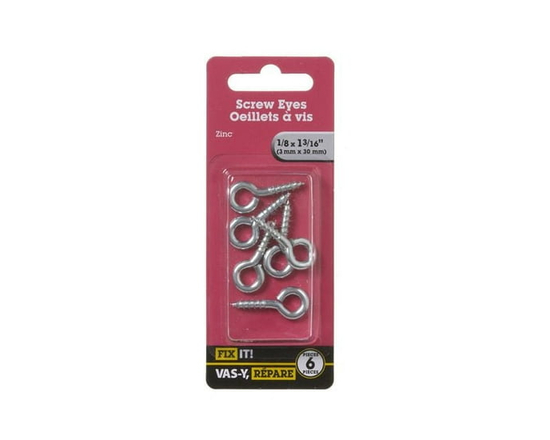1-3/16" Screw Eye 6 Pieces - 1-3/16"