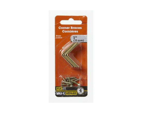 1" Brass Corner Brace 4 Pieces - 1"