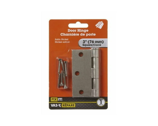 3" Satin Nickel Door Hinge 1 Piece - 3"