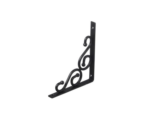 7"x8" Black Decorative Bracket Swirl 1 Piece - 7" x 8"
