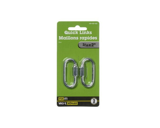 3/16"x2" Quick Link 2 Pieces - 3/16"x2"