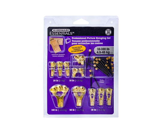 34Pc Padded Pro Picture Hanging Kit - One Size