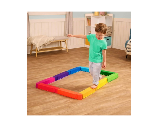 Battat Rainbow Ridge Balance Beams Active Playset with 10 Plastic Pcs, Toddler and Preschool Toys