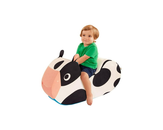 Battat Cozy Cruisers Cow Foam White Ride-On Toy with Washable Cover, Toddler, Baby and Preschool Toys