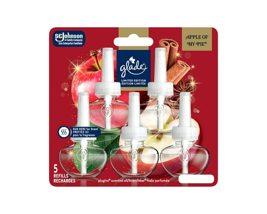 Glade PlugIns® Air Freshener Oil Refill, Apple Cinnamon - 5 Refills