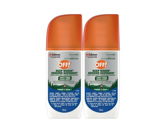 OFF! Deep Woods Deet Free Insect Repellent, 2 Pack - 2 x 118mL