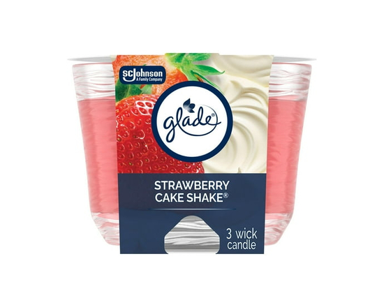 Glade® Scented 3-Wick Candle Air Freshener, Strawberry Cake Shake - Other