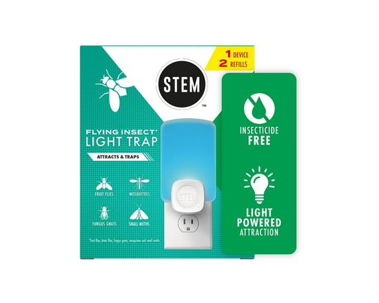 STEM™ Flying Insect and Fruit Fly Light Trap, Attracts and Traps Flying Insects, Starter Kit with 1 Plug-In Device and 1 Cartridge