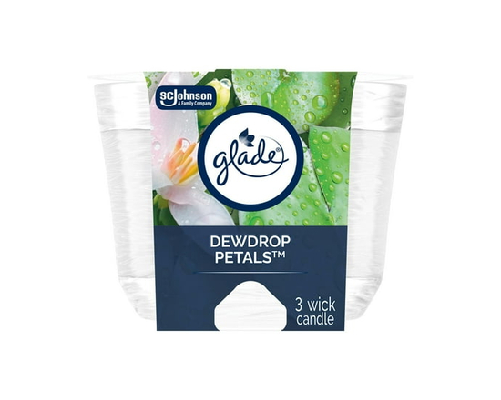 Glade® Scented 3-Wick Candle Air Freshener, Dewdrop Petals - One Size
