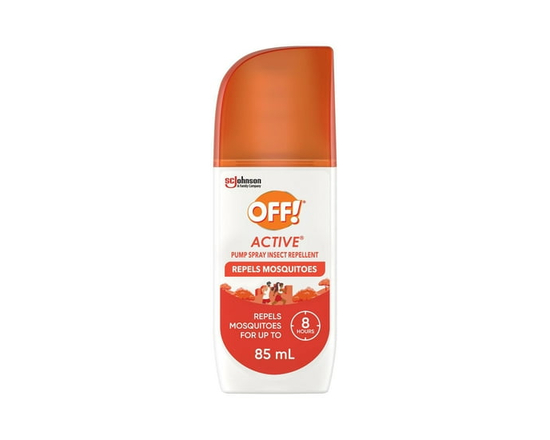 OFF! Active Insect Repellent, Sweat Resistant Bug Spray for up to 8 Hours of Protection, Pump Spray, Travel Size - 85 mL
