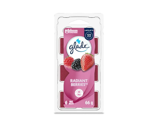 Glade® Cubes de Cire, Baies Rayonnantes, 6 Refills - 6 Fondants parfumés (Autre)