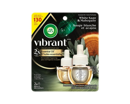 AIR WICK® HUILE PARFUMÉE – Recharge Vibrant™ Sauge blanche et acajou - 47.8ml