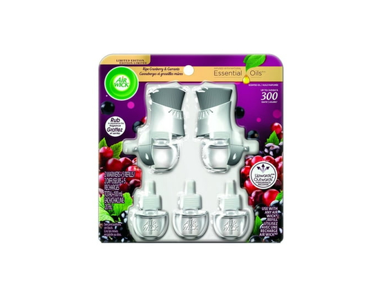 Air Wick Plug-in Air Freshener, Scented Oil Refills, Wild Berries, 2 Kits + 5 Refills