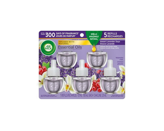 Air Wick Désodorisant à Brancher, Huile Parfumée, 5 Recharges, Douce Lavande - 100