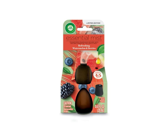 Air Wick Essential Mist Refill – Air Freshener Infused with Essential Oils, Easy Change Refill for Cordless Diffuser – 1 Count – Refreshing Watermelon