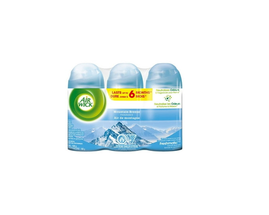 Air Wick Freshmatic Air Freshener, Automatic Spray Refills, Moutain Breeze, 3 Refills - 3