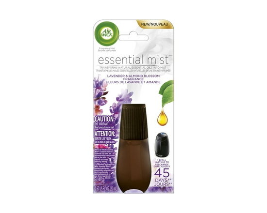 Air Wick Essential Mist Fragrance Oil Diffuser Refill, Lavender & Almond Blossom, 1 Count, Air Freshener
