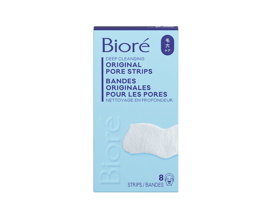 Bioré Original Deep Cleansing Pore Strips for Instant Pore Unclogging and Blackhead Removal, 8ct (Made in Japan)